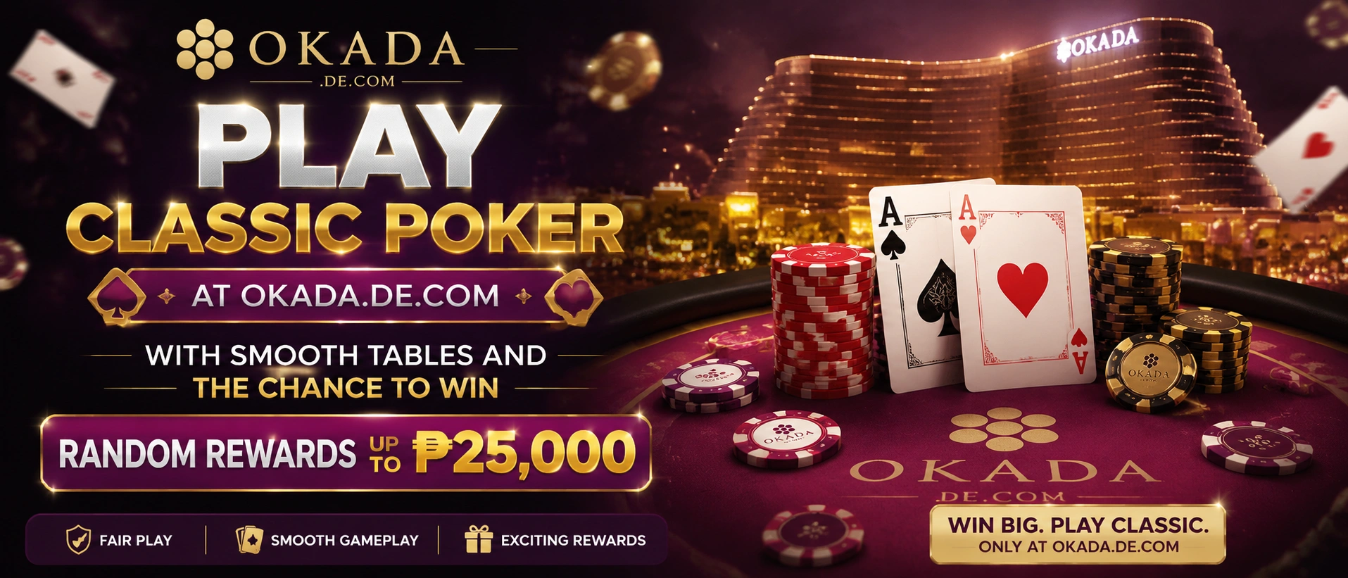 OKADA Poker featured table artwork